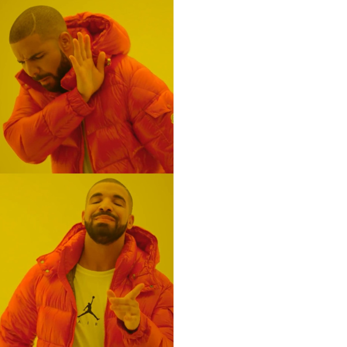 Drake Hotline Bling meme about Boody