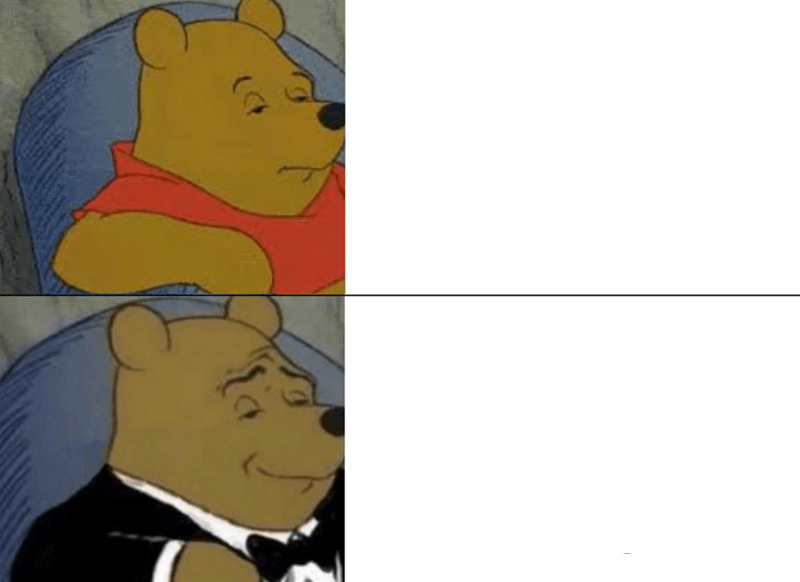 Tuxedo Winnie The Pooh meme about Boody