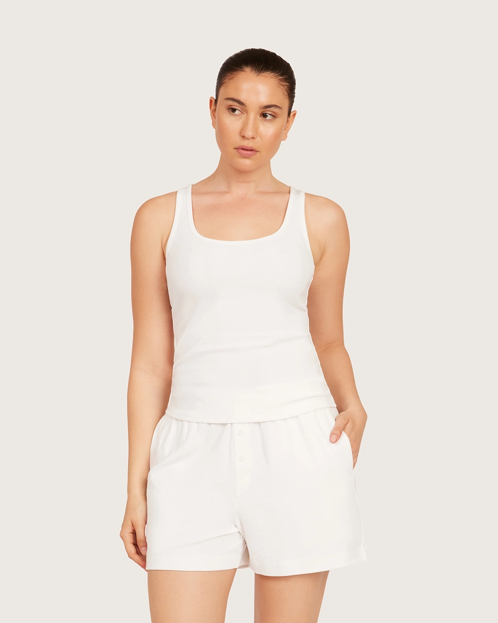 Lounge Tank Top - Chalk White
